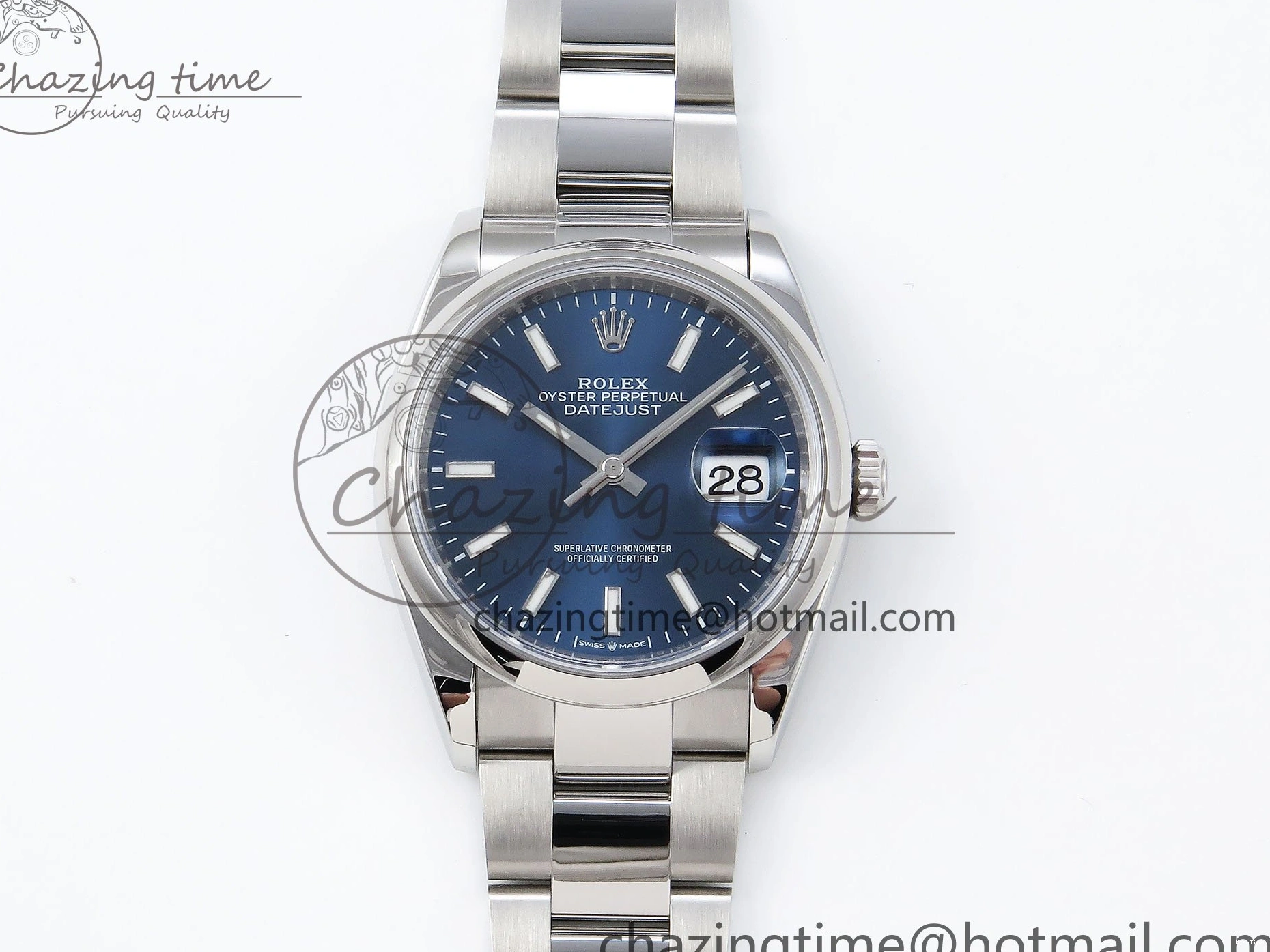 MiroTime 0208 DateJust 36 SS 126200 VSF 1:1 Best Edition 904L Steel Blue Dial on Oyster Bracelet VS Affordable 1676